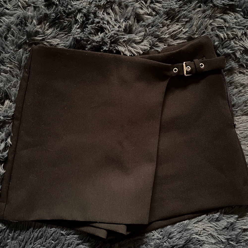 Zara Black Skorts with Wrap Style and Buckle
